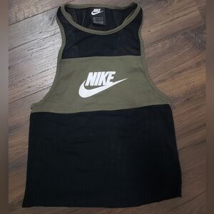 Nike Army green Muscle Tank with breathable holes